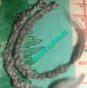 4 Grey Braids Synthetic Dreads Dreadlock Long Goth